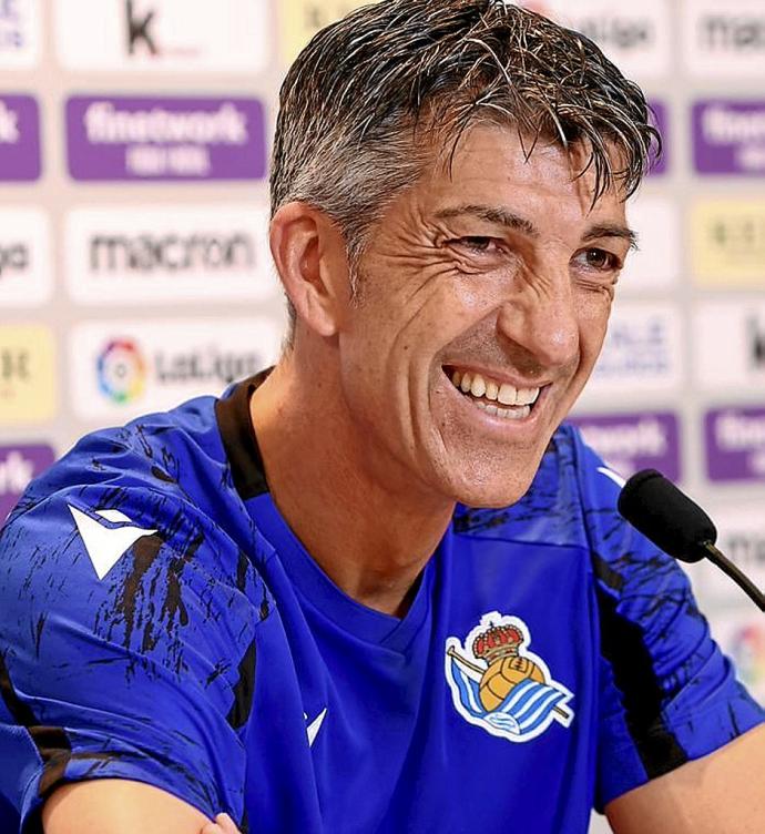 Imanol, durante la rueda de prensa que ofreció ayer en las instalaciones de Zubieta. Foto: Real Sociedad