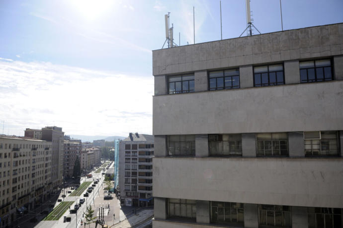 Antenas sobre el edificio de Telefónica, en la Avenida Gasteiz.