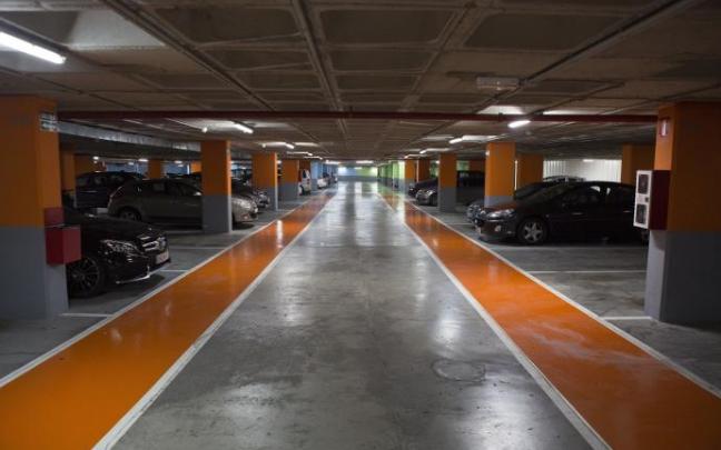 Vista del aparcamiento subterráneo de la Plaza del Castillo.