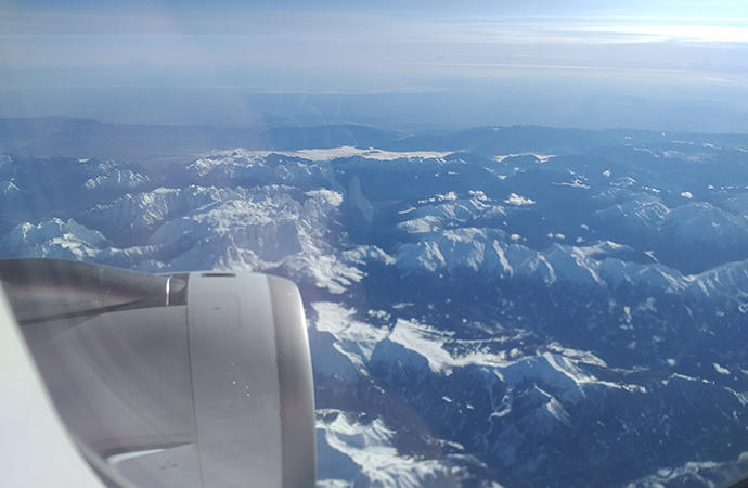 Vista de los Apeninos desde un avión.