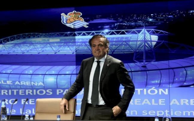 Jokin Aperribay, en una comparecencia en Anoeta.