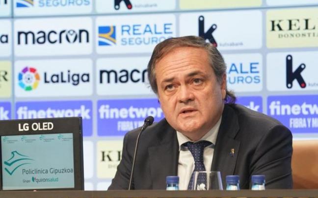 Aperribay, durante la rueda de prensa ofrecida en Anoeta.