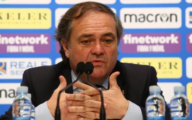 Jokin Aperribay, en su comparecencia ante los medios una vez terminada la Junta General de Accionistas