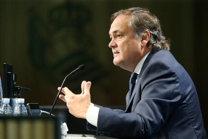 Jokin Aperribay, durante la comparecencia de este viernes en Anoeta.