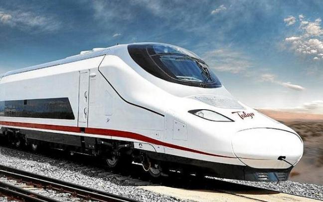 Unidad del tren Talgo circulando por un tramo de vía. Foto: DNA