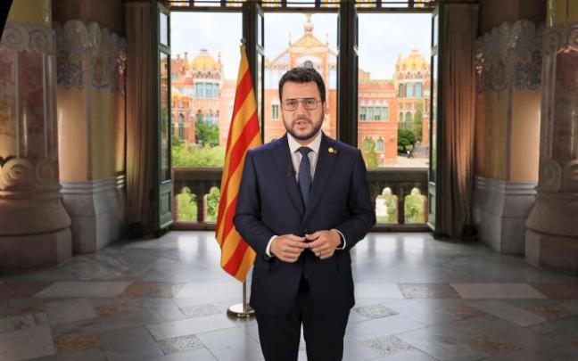 Pere Aragonès en el discurso institucional con motivo de la Diada.