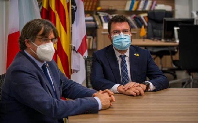Carles Puigdemont y Pere Aragonès.