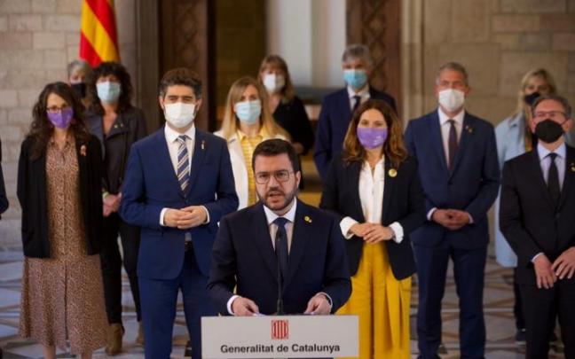 La comparecencia de Pere Aragonés tras confirmarse los indultos a los presos del 'procés'. La comparecencia de Pere Aragonés tras confirmarse los indultos a los presos del 'procés'.