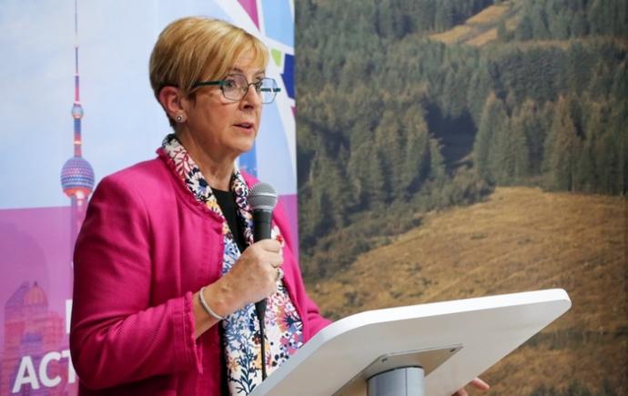 Arantxa Tapia, durante su participación en la pasada Cumbre del Clima de Glasgow.