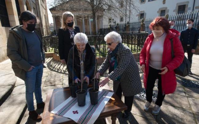 Acto de entrega de los cinco retoños para ser plantados en Rusia qeu tuvo lugar el pasado martes frente al actual Árbol de Gernika. Acto de entrega de los cinco retoños para ser plantados en Rusia qeu tuvo lugar el pasado martes frente al actual Árbol de Gernika.