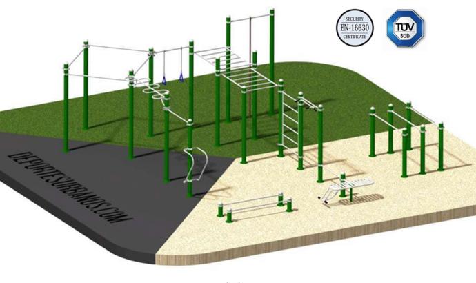 Maqueta del parque de calistenia para Plazakoetxe.