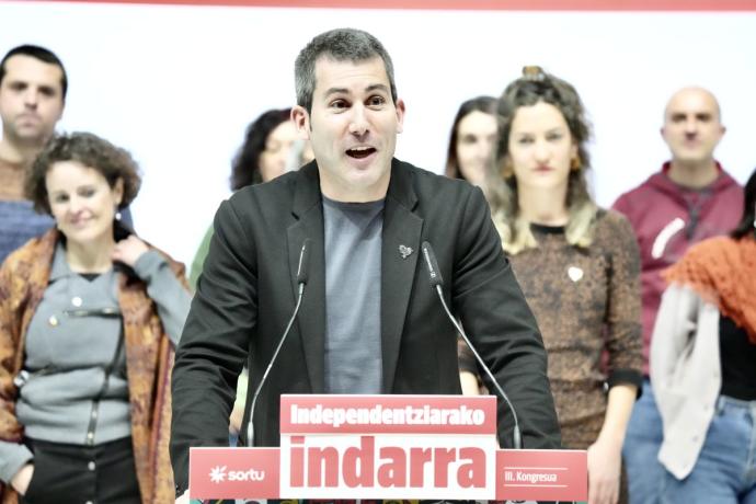 Arkaitz Rodríguez, el pasado sábado durante el congreso de Sortu en Bilbao.