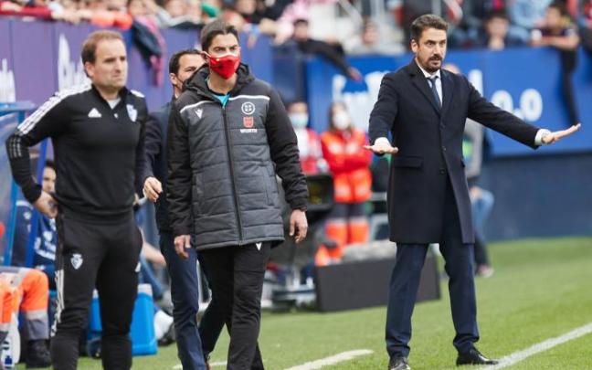 Arrasate, durante el partido contra el Alavés.