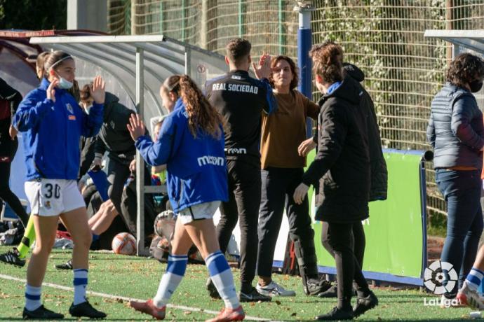 Arroyo celebra uno de los goles que la Real Sociedad marcó el sábado pasado contra el Eibar.