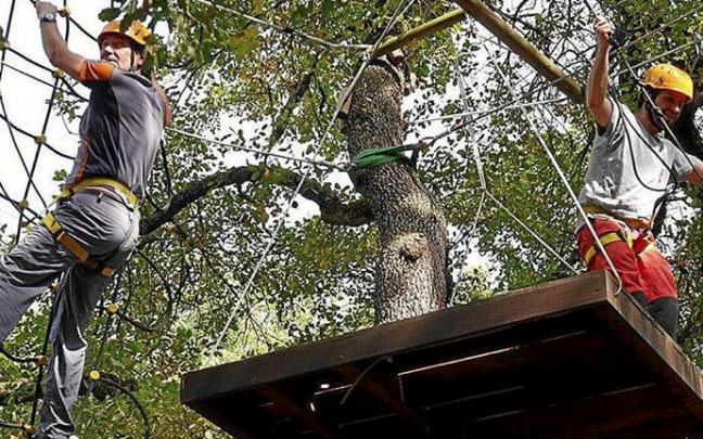 Una mañana de aventura y naturaleza en el parque de Aibar. Foto: cedida