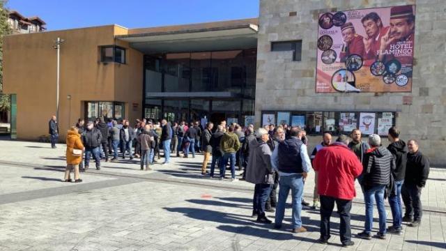 Asamblea de transportistas celebrada en Altsasu este sábado.