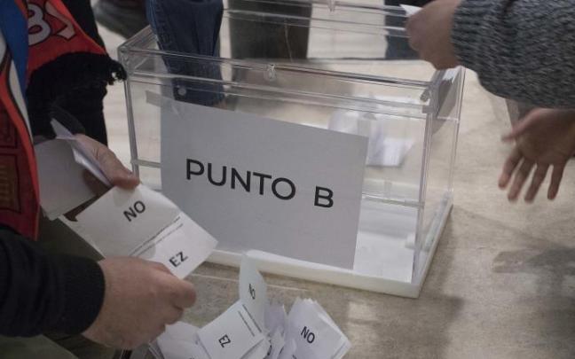 Votación en una asamblea extraordinaria de socios compromisarios de Osasuna.