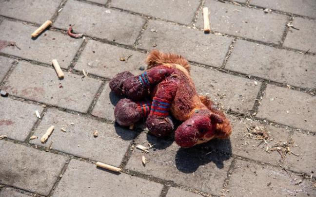 Una imagen del ataque a la estación de Kramatorsk.