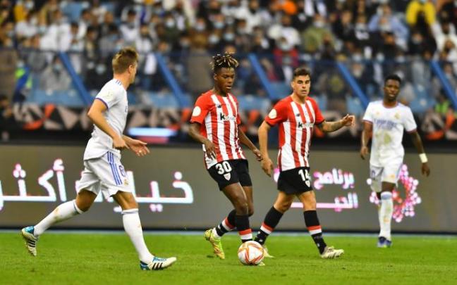 Athletic y Real Madrid volverán a enfrentarse en cuartos de Copa. En la imagen, un momento de la final de la Supercopa Athletic y Real Madrid volverán a enfrentarse en cuartos de Copa. En la imagen, un momento de la final de la Supercopa