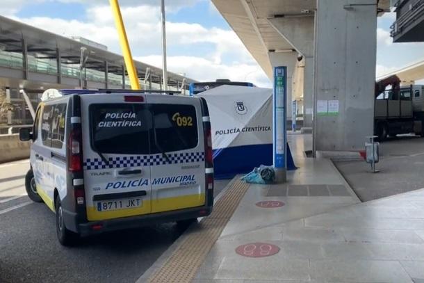 La Policía en el lugar del accidente.