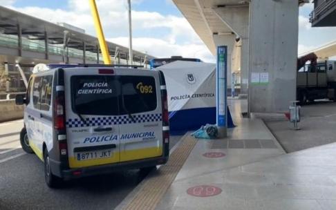 La Policía en el lugar del accidente.
