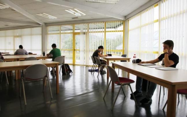 Un aula de estudio de Bilbao.
