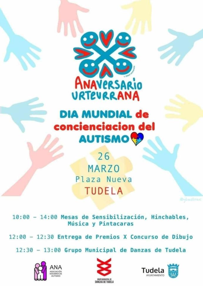 Cartel del anuncio de los actos de celebración del Día Mundial de la Concienciación del Autismo