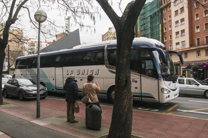 Un bus de La Unión en Vitoria.