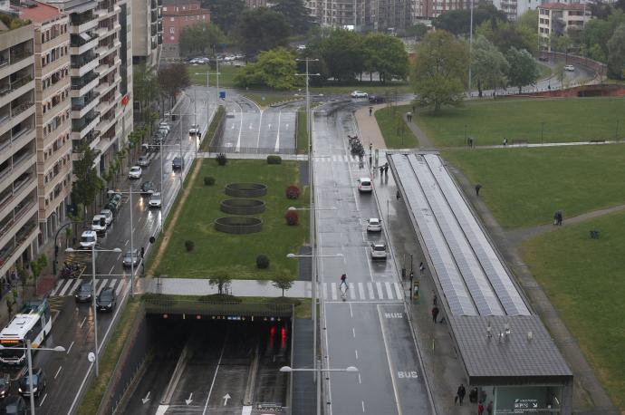 Vista de la estación de autobuses de Pamplona.