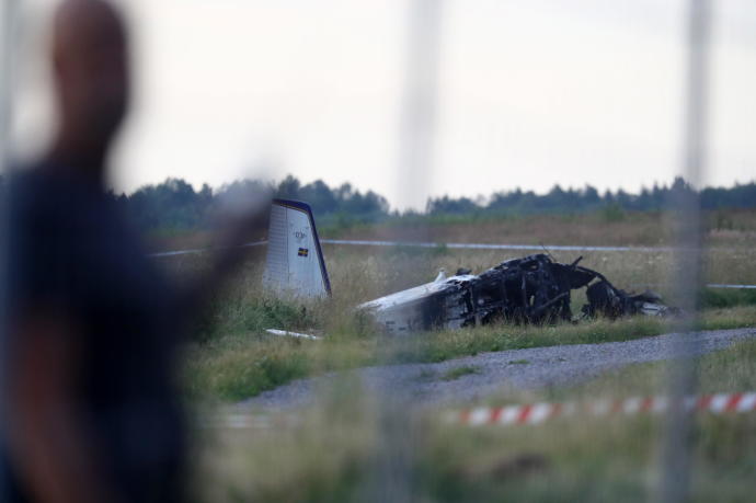 Imagen de la avioneta tras el accidente.