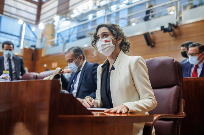 Ayuso, esta semana en la Asamblea de Madrid.