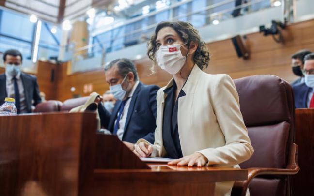 Isabel Díaz Ayuso, en la Asamblea de Madrid.