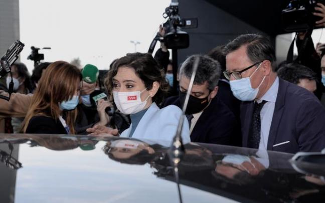 Ayuso, a la salida de la Junta Directiva del PP celebrada este martes.