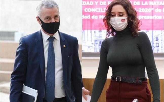 El lehendakari se ha desmarcado del 'dumping'. Ayuso cree que Urkullu mira su fiscalidad "con envidia".