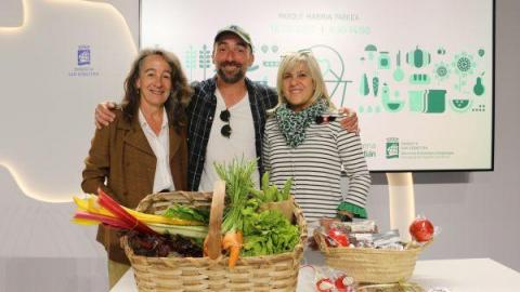 Garmendia, Aparicio y Catalá, en la presentación del II Mercado del Producto Local de Altza.