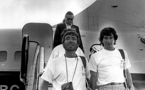 Ábrego y Casimiro, al regreso de una de las numerosas expediciones que realizaron al Himalaya. Foto: N.G. Ábrego y Casimiro, al regreso de una de las numerosas expediciones que realizaron al Himalaya. Foto: N.G.