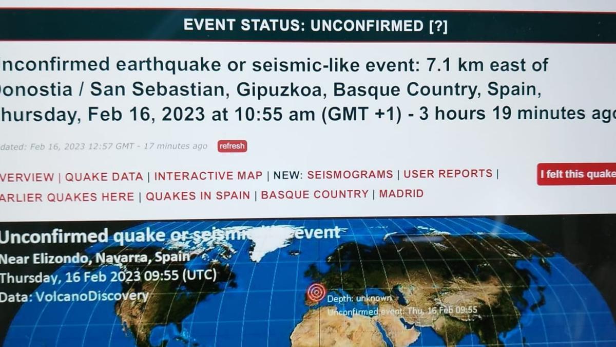 Anuncio del terremoto ocurrido este jueves.