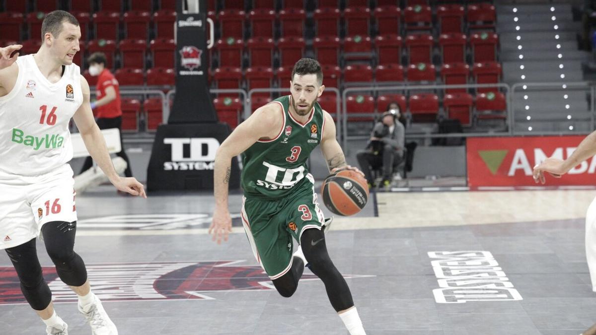 Luca Vildoza, durante uno de sus últimos partidos como baskonista