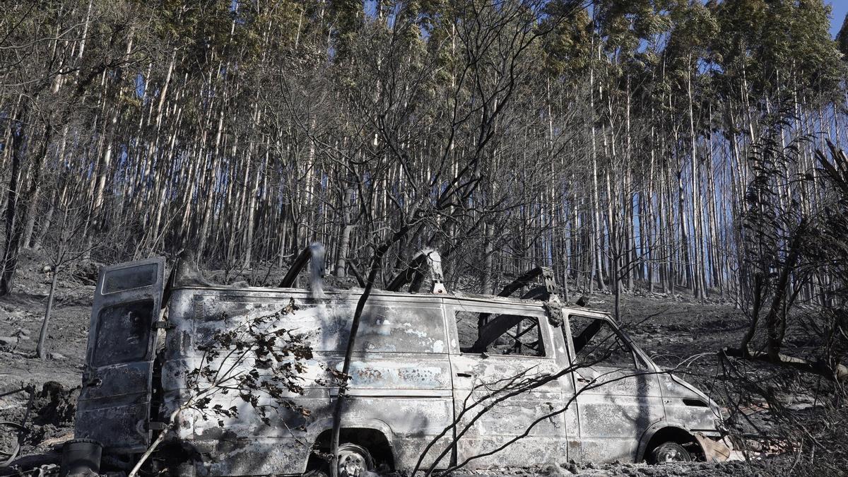 El fuego dejó escenas dantescas en los montes de la comarca de Enkarterri