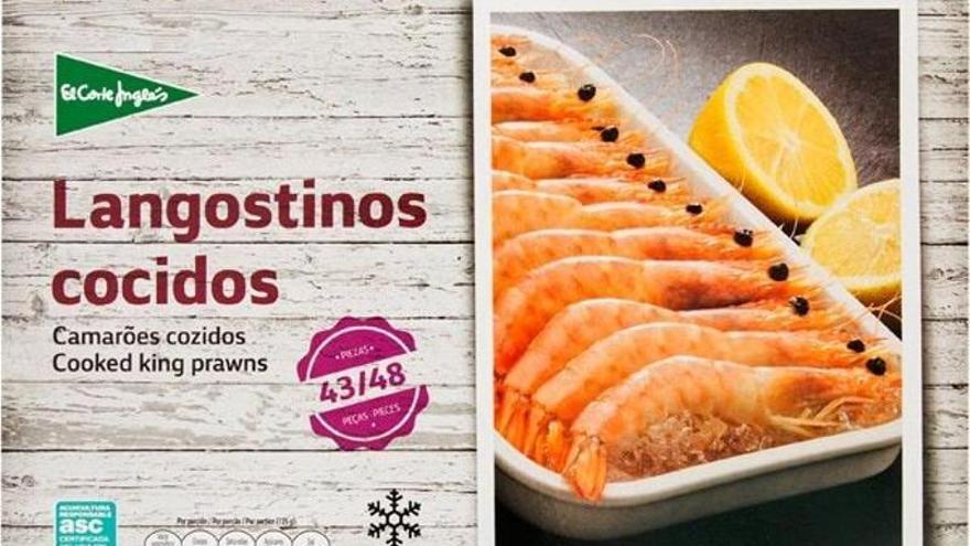 Langostinos cocidos congelados