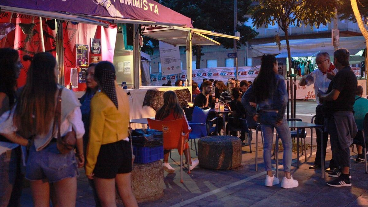 Ambiente en las txosnas durante las fiestas de 2019