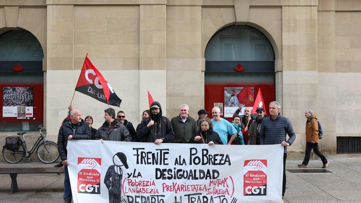 Protesta de CGT en Pamplona.