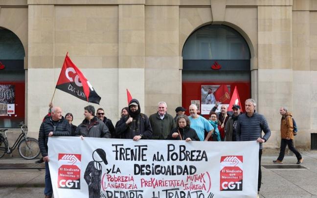 Protesta de CGT en Pamplona. Protesta de CGT en Pamplona.