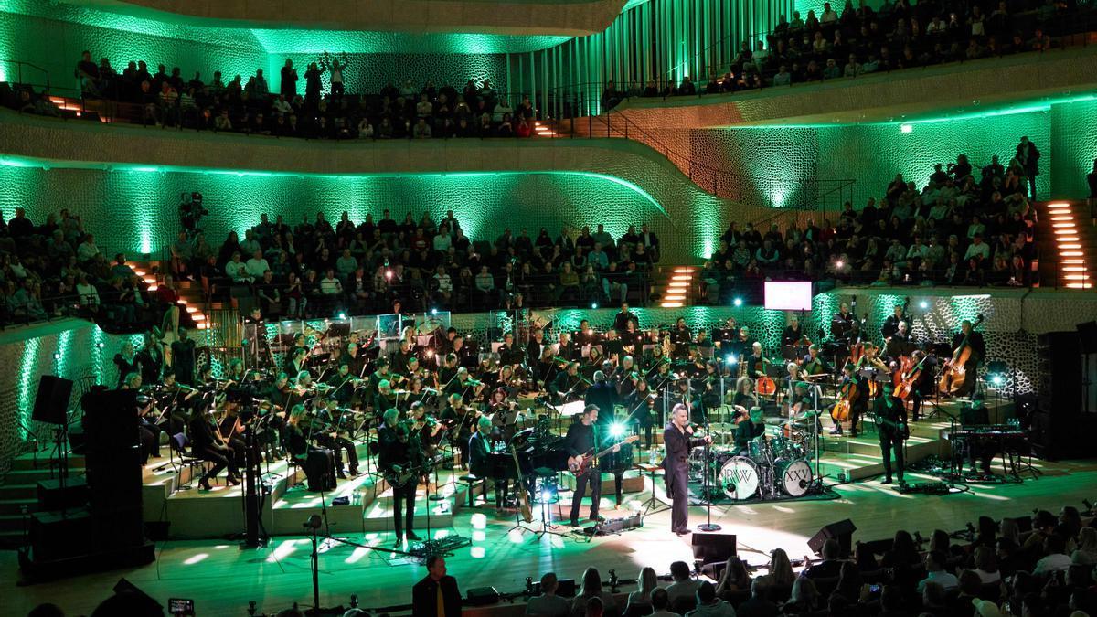 Un concierto en vivo en el Gran Salón de la Filarmónica de Elba, en Hamburgo (Alemania).