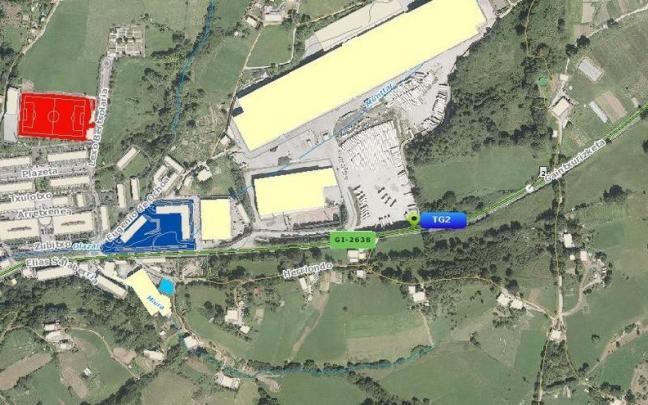 Lugar del accidente de este jueves en Lezo