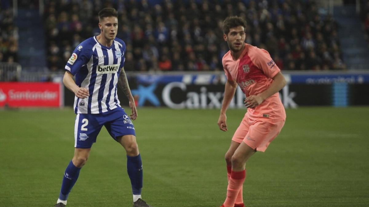 Vigaray durante un partido ante el Barça en Mendizorroza