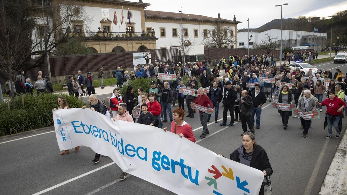 Manifestación de Sare el 31 de diciembre de 2022 en Martutene