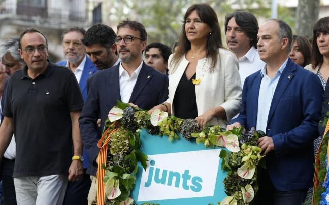 Los dirigentes de JxCat, durante la pasada Diada. Los dirigentes de JxCat, durante la pasada Diada.