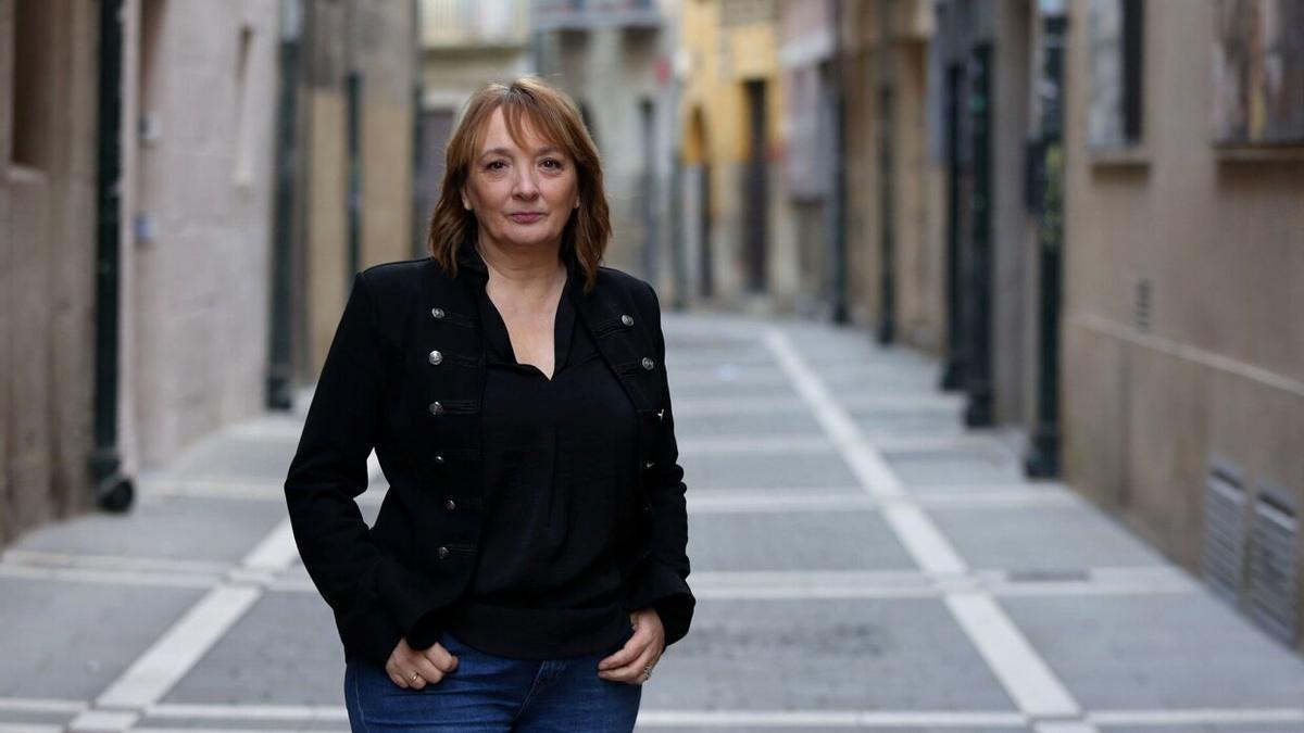 Susana Rodríguez, en el cruce entre las calles Campana y Ansoleaga del Casco Antiguo de Pamplona.