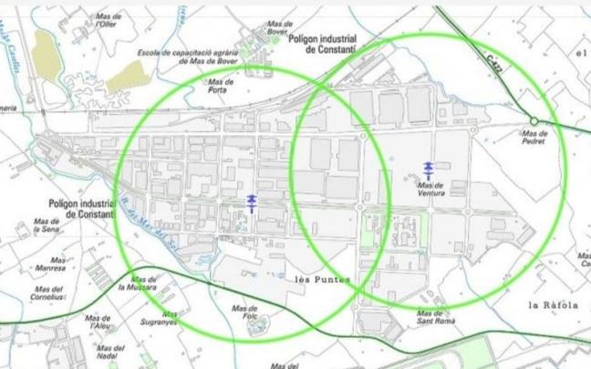 Zonas afectadas por el incendio.